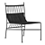 Modern Black Canvas Lounge Chair: CB2 Paul McCobb Pavilion 3D model small image 1