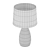 Elegant Ribbed Porcelain Table Lamp 3D model small image 3