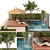 Luxury Oasis: Pool, Plants, & Furniture 3D model small image 2