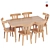 Wooden Table Set: Stylish and Functional 3D model small image 4