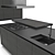 Modern Kitchen Set: Kitchens TWELVE 3D model small image 3