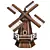 Rustic Wooden Garden Windmill 3D model small image 2