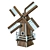 Rustic Wooden Garden Windmill 3D model small image 4