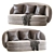 Contemporary 3-Seater Sofa 3D model small image 1