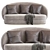 Contemporary 3-Seater Sofa 3D model small image 3