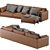 Ditre Krisby Leather Chaise 3D model small image 4