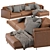 Ditre Krisby Leather Chaise 3D model small image 5