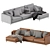 Ditre Krisby Leather Chaise 3D model small image 7