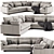 Modern West Elm Harmony L-Shaped Sofa 3D model small image 1