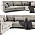 Modern West Elm Harmony L-Shaped Sofa 3D model small image 3