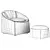 Minimalist Modern Armchair: Capri 3D model small image 6