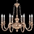 Elegant Brass Chandelier 3D model small image 9