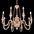 Elegant Brass Chandelier 3D model small image 12