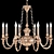 Elegant Brass Chandelier 3D model small image 1