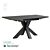 Folding Lincoln Table: Sleek Glass and Metal 3D model small image 2