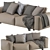 Modern Cross Leather Sofa 3D model small image 5