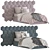 Modern Stylish Bed Set 3D model small image 1