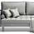 Contemporary Elegance: 72-Inch Velvet Sofa 3D model small image 6