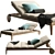 Teak Cruise Sunbed: Stylish and Comfortable 3D model small image 1