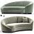 Elegant Curved Sofa by Donghia 3D model small image 1