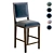 Elegant Hand-Painted Counter Stool 3D model small image 1