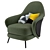 Modern Velvet Armchair: Luxury Design 3D model small image 1