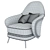 Modern Velvet Armchair: Luxury Design 3D model small image 4