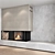 Modern Fireplace Wall Set 05 3D model small image 4