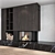 Modern Fireplace Wall Set 05 3D model small image 5