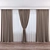 Luxury Velvety Silk Curtains 3D model small image 3