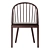 Title: Blackened Wood Dining Chair - Comb Design 3D model small image 2