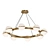 Bronze Glass Pendant Chandelier 3D model small image 1