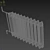 Antique White Cast Iron Radiator 3D model small image 4