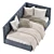 Modern Convertible Sofa Bed: Dual Colors, 100x190cm 3D model small image 4