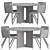Elegant Dining Set: 8 Chairs + 2 Round Tables 3D model small image 2