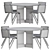 Elegant Dining Set: 8 Chairs + 2 Round Tables 3D model small image 3