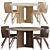 Elegant Dining Set: 8 Chairs + 2 Round Tables 3D model small image 4