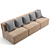 Gubi Wonder Sofa 3-Seater: Versatile Comfort in Style 3D model small image 3