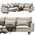 Modern West Elm L-Shaped Harmony Sofa 3D model small image 2