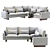 Modern West Elm L-Shaped Harmony Sofa 3D model small image 4