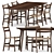 Scandinavian Design CH46 & CH47 Chairs + In Between Sk5 Table 3D model small image 1