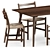 Scandinavian Design CH46 & CH47 Chairs + In Between Sk5 Table 3D model small image 2