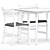 Scandinavian Design CH46 & CH47 Chairs + In Between Sk5 Table 3D model small image 5