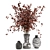 Rusty Handmade Pots with Indoor Dry Plants 3D model small image 1