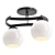 Adara Black Chandelier - 2xE27x60W 3D model small image 1