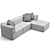 Gubi Wonder Sofa: Luxurious 2x3 Seater with Chaise Lounge 3D model small image 6