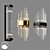 Elegant Gold Glass Stick Sconce 3D model small image 5