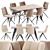 Luxury Dining Set: Sedia Diamond Chair & Nack Table 3D model small image 1