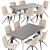 Luxury Dining Set: Sedia Diamond Chair & Nack Table 3D model small image 3