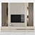 Modern TV Wall Unit with 65 inch TV 3D model small image 1